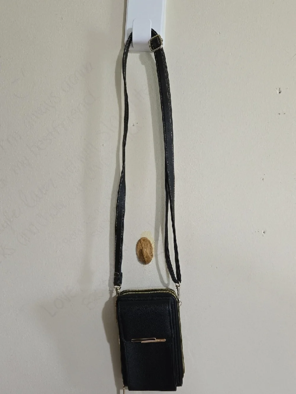 Mingyou Black Crossbody Pebbled Faux Leather Phone Wallet Purse Multiple Pockets - Picture 4 of 12